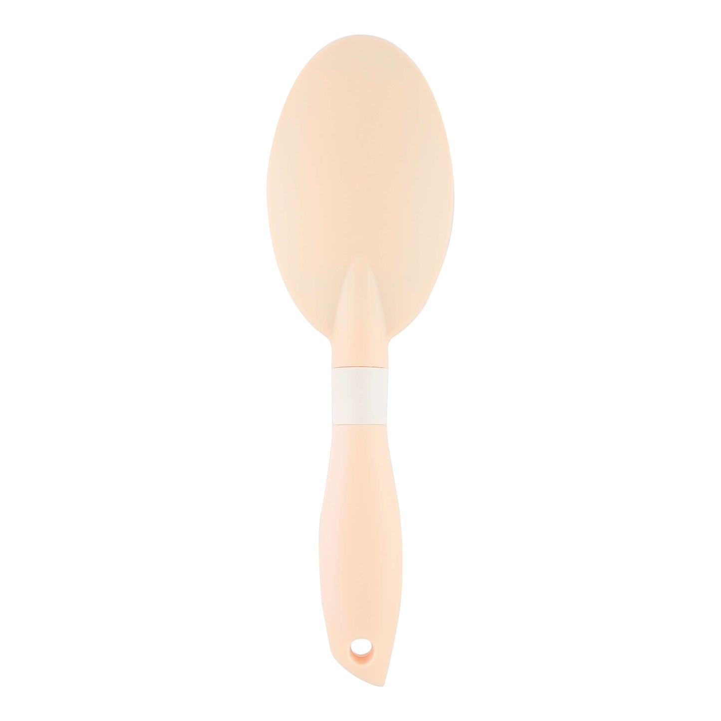 Cream-colored hair brush – back view highlighting smooth handle design.