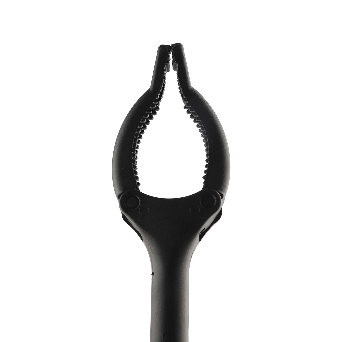 Close-up of the claw grip end of the trash picker
