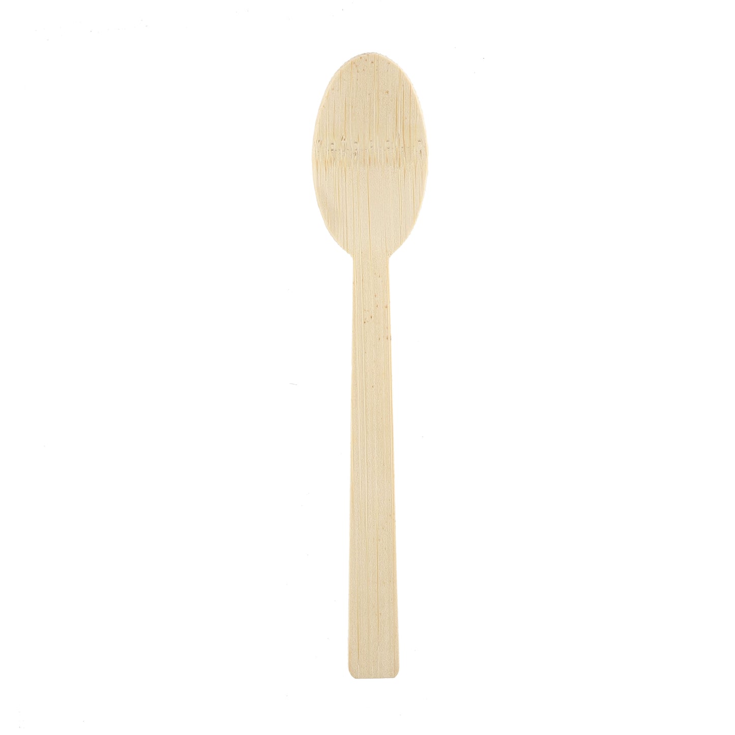 Individual bamboo spoon standing upright for eco dining.