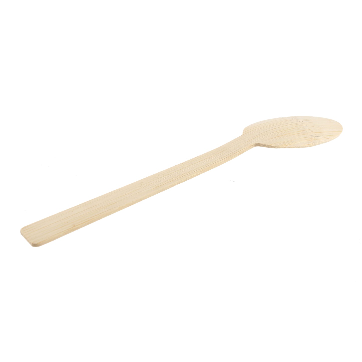 Natural bamboo spoon with smooth edges for eating or serving.