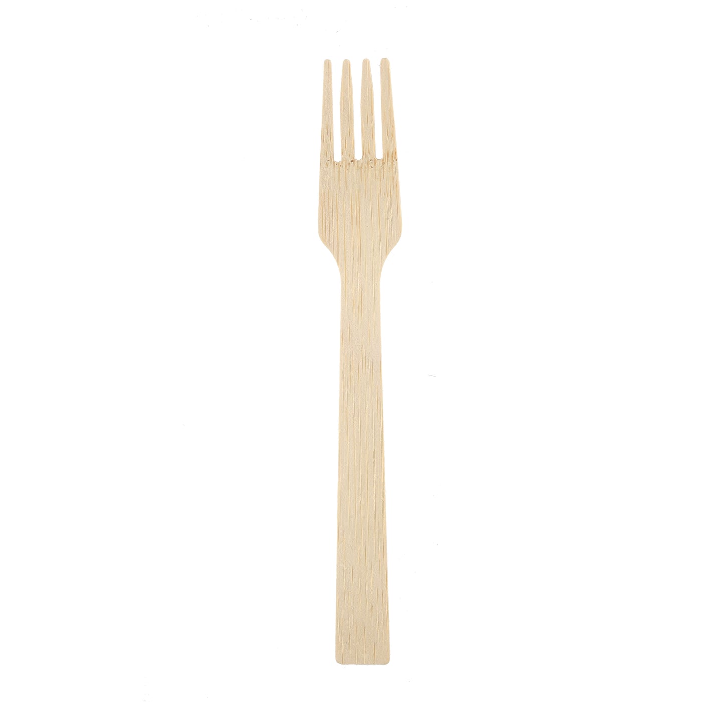 Individual bamboo fork with natural finish for eco dining.