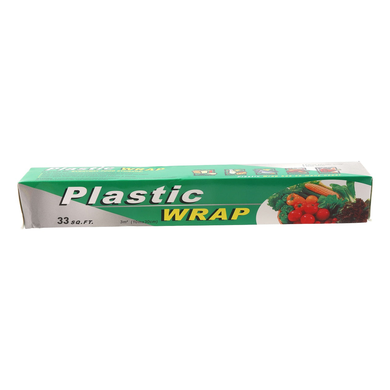 Cling film plastic wrap box, 30cm x 10m, green packaging.