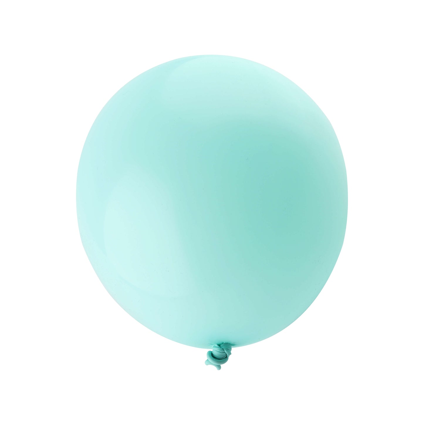 Single 12-inch round blue latex balloon fully inflated.