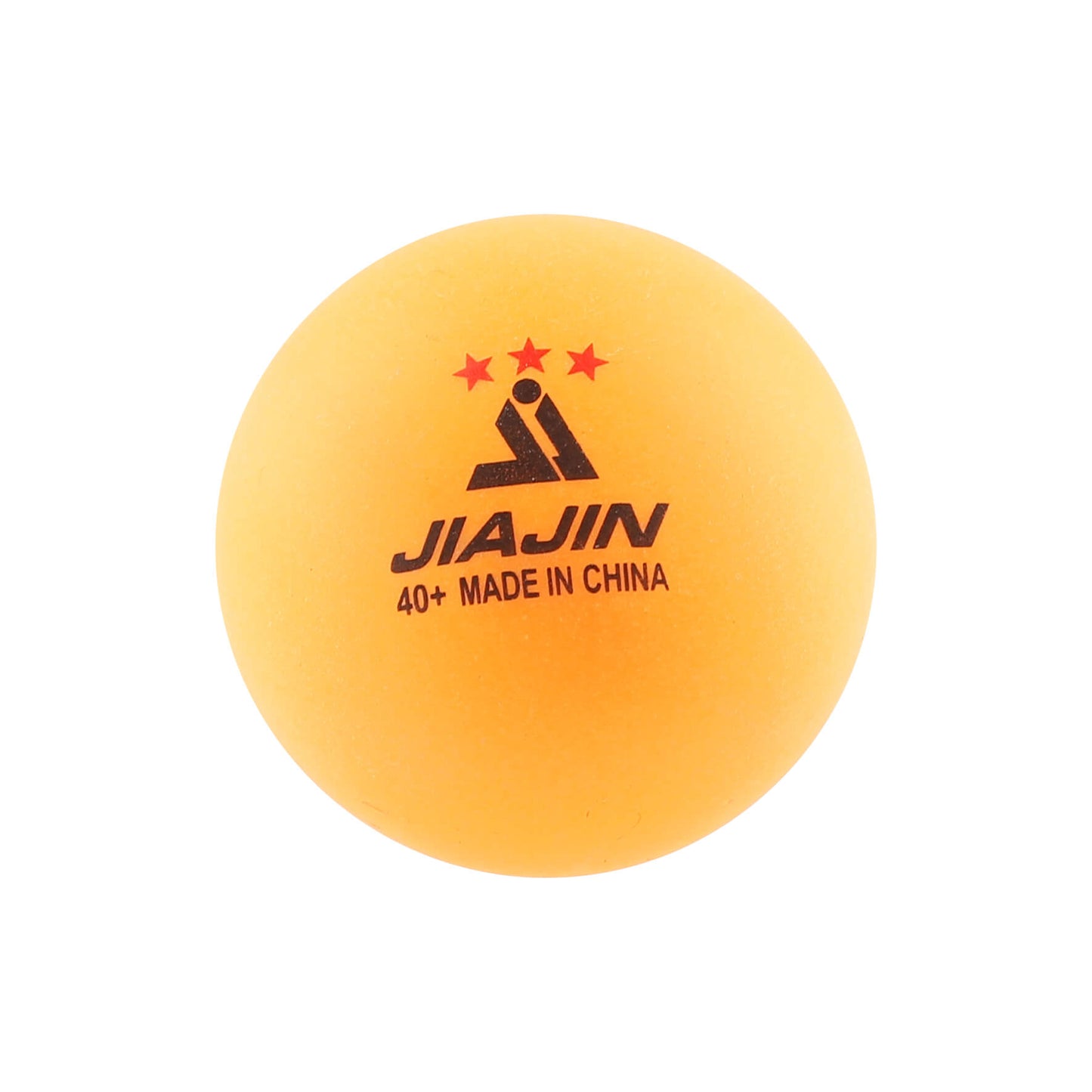 Close-up of a yellow ping pong ball labeled "Sport Line 40mm".