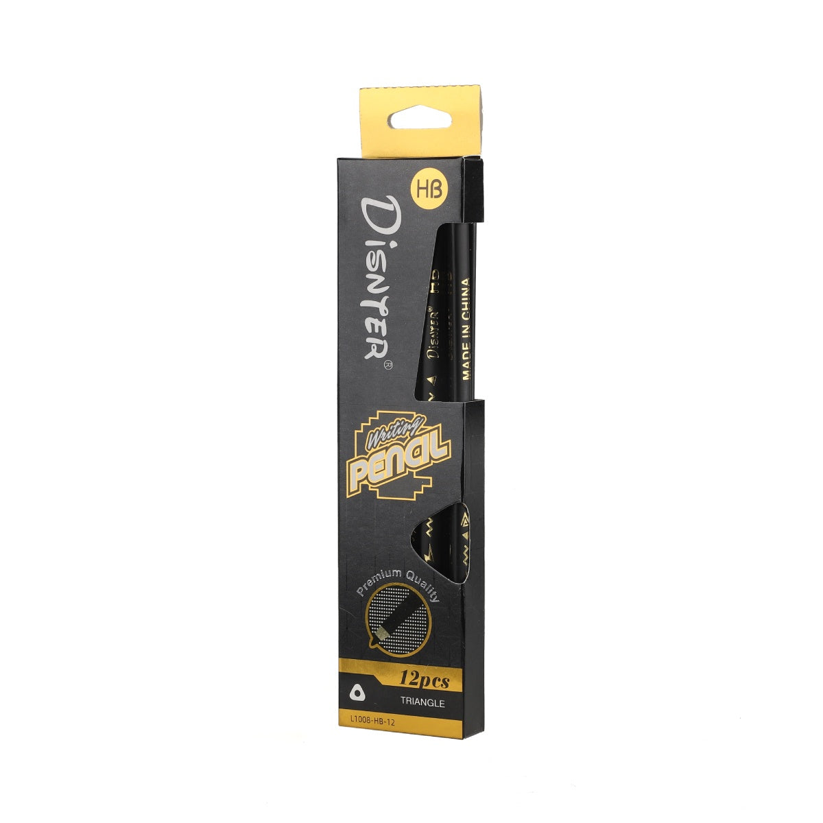 Yellow box of 12 HB pencils shown upright with clear branding.