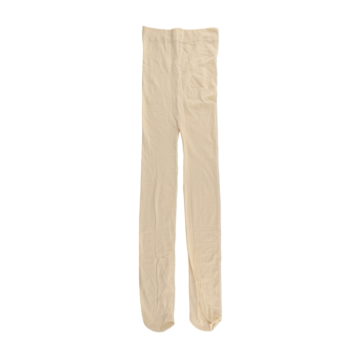 Skin-tone 40D sheer stockings laid flat showing full length.