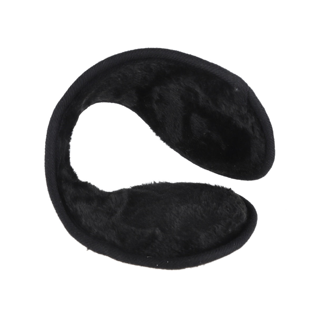 Open view of foldable winter ear muffs with behind-the-head design.