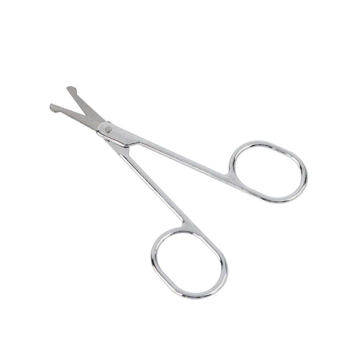 Nose hair scissors and eyebrow tweezers grooming tools.