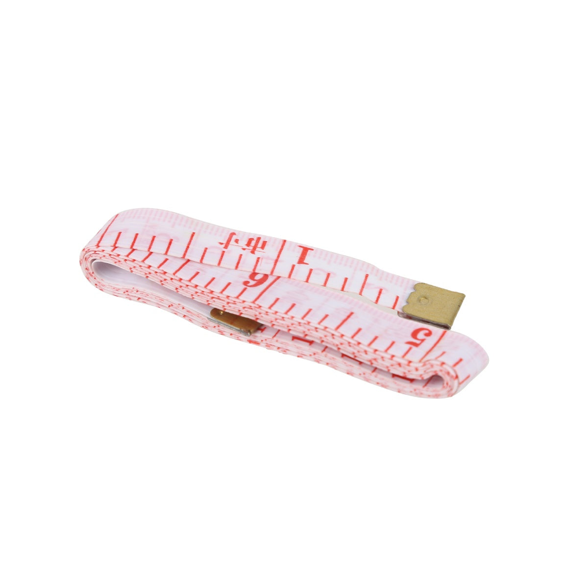 A flexible tape measure included with the sewing kit