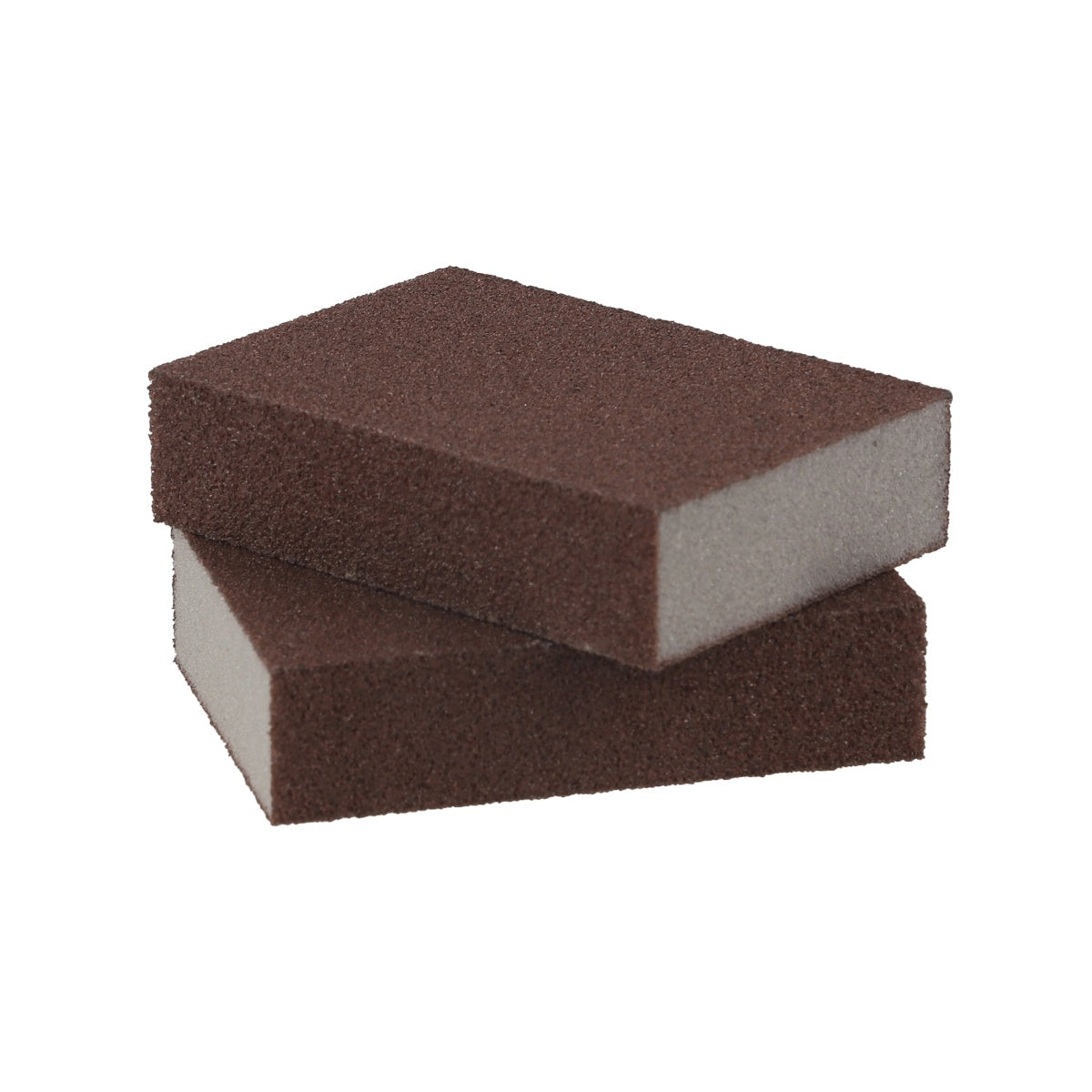 Heavy-duty brown sanding sponge with ergonomic grip.